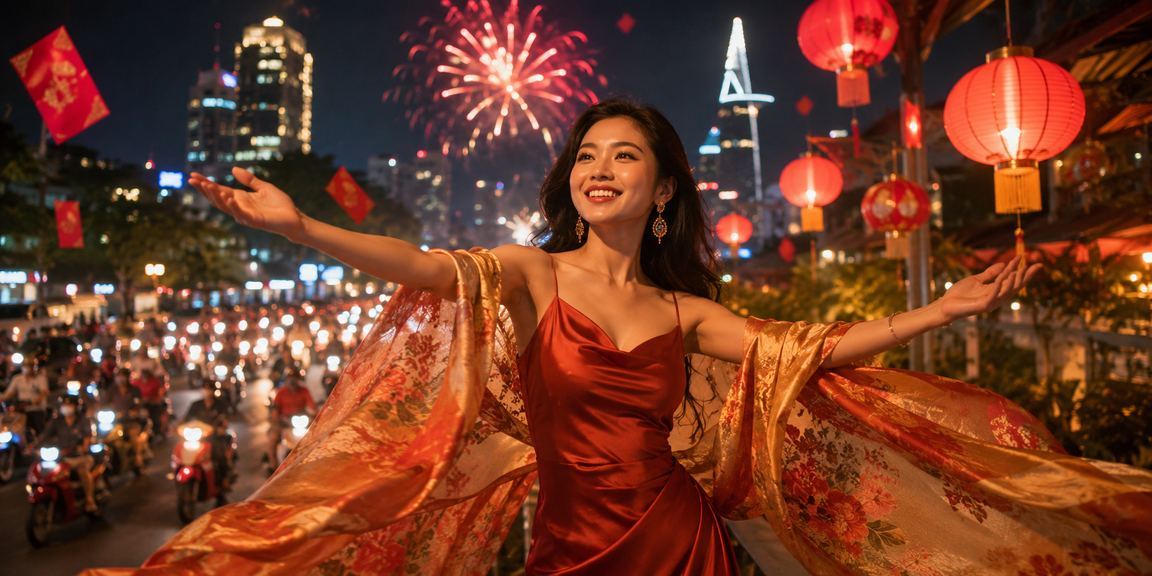 Không khí lễ hội với đèn lồng đỏ và bao lì xì may mắn trong chương trình thưởng đặc biệt tại TP.HCM