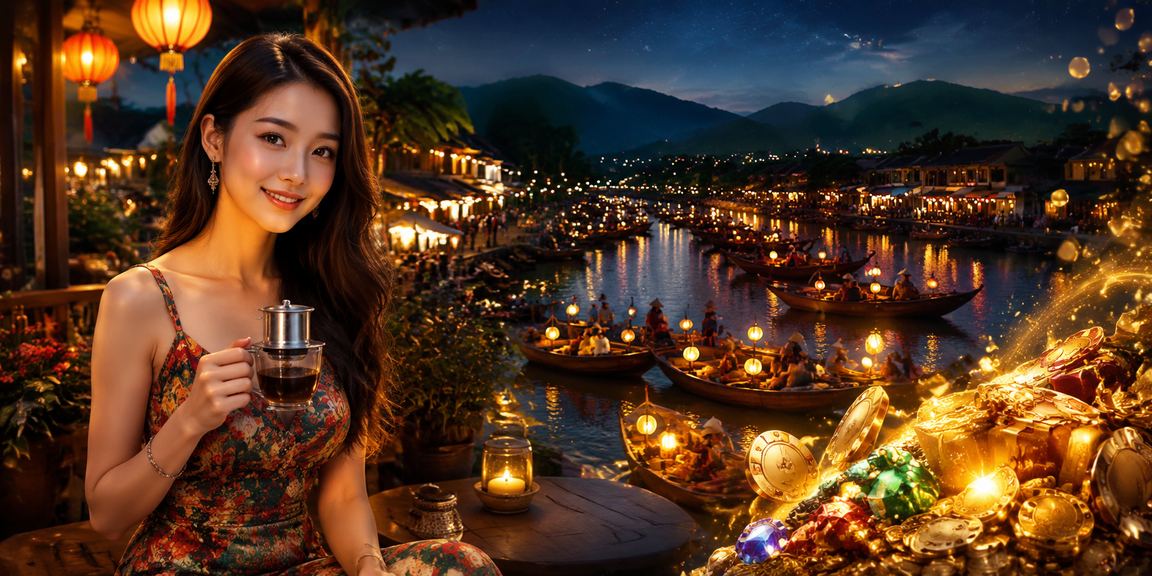 Người dùng tại Sa Pa thưởng thức cà phê và trải nghiệm ứng dụng casino trên điện thoại